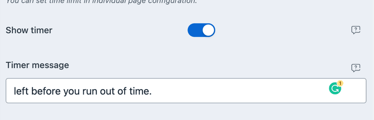 Form Timer Config